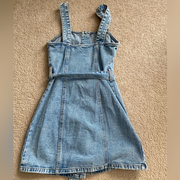 Denim button up dress with belt - Picture 2 of 4